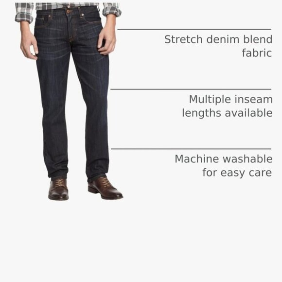 Lucky Brand NWT 221 Straight Fit Dark Wash Jeans 5 Pocket Dark Wash Size 38x32 - Picture 6 of 12